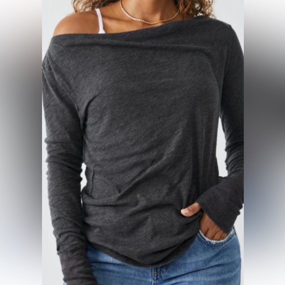 We The Free Heathered Gray Top